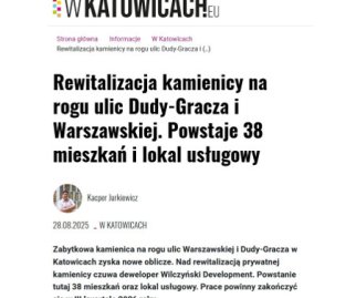 Artykuł o inwestycji Dudy-Gracza 2 w portalu wKatowicach.eu